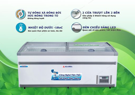 Tủ đông Alaska KN-650 mặt kính phẳng 650 lít