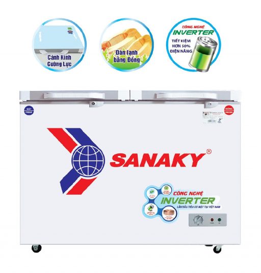 Tủ đông Sanaky INVERTER VH-2599W4KD 2 ngăn đông mát