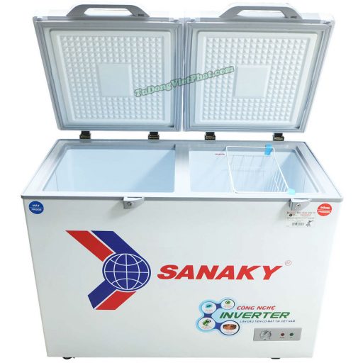 Bên trong Tủ đông Sanaky INVERTER VH-2599W4KD 2 ngăn đông mát