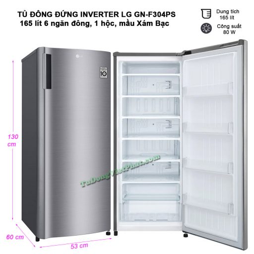 Kích thước tủ đông đứng Inverter LG GN-F304PS