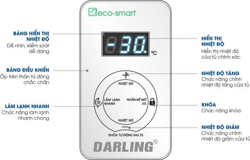 Bảng điều khiển tủ đông Darling DMF-8779ASI Inverter 870L