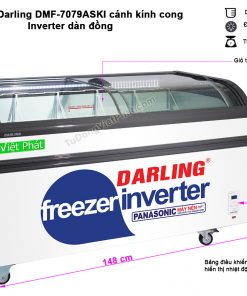 Kích thước tủ kem mặt kính Inverter Darling DMF-7079ASKI