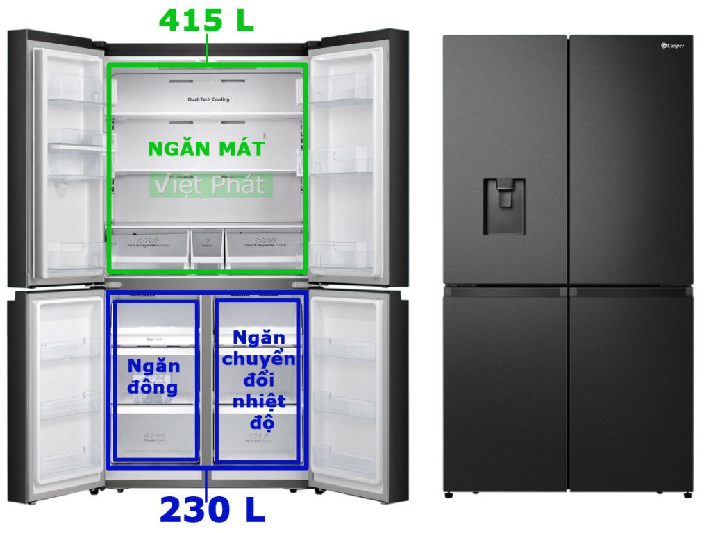 Tủ lạnh Casper RM-680VBW dung lên tới 645L