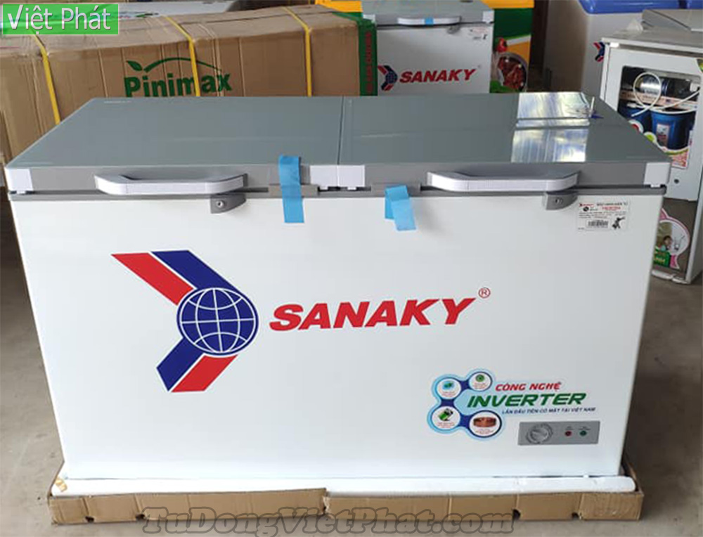 Tủ đông Sanaky INVERTER kính cường lực VH-4099A4K (xám)