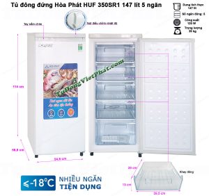 Hướng dẫn sử dụng tủ đông đứng HUF 300SR1 147L 5 ngăn