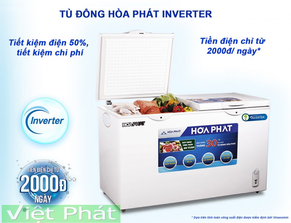 Top 5 tủ đông Hòa Phát Inverter tiết kiệm điện