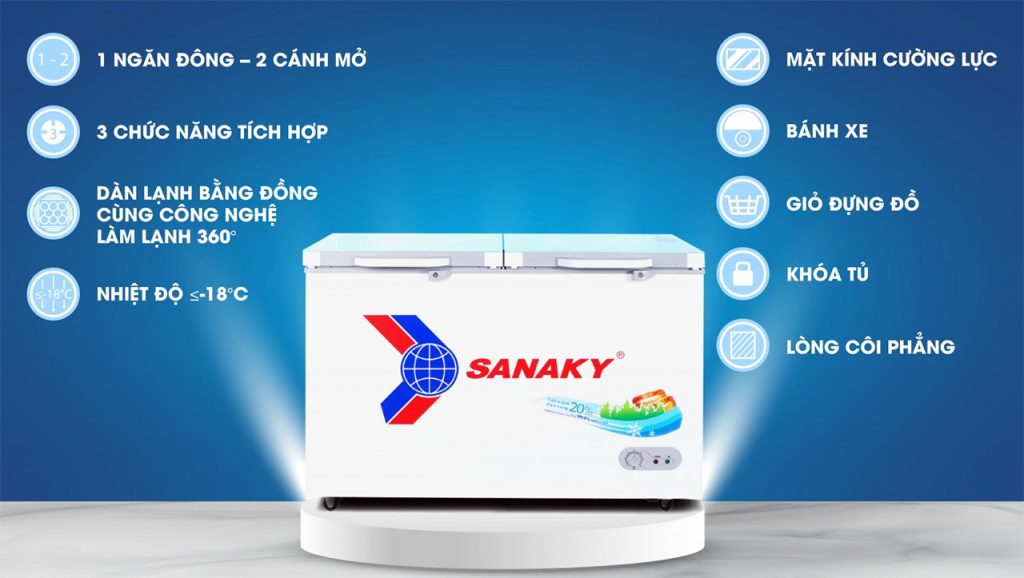 Tính năng của tủ đông Sanaky VH-2599A2KD