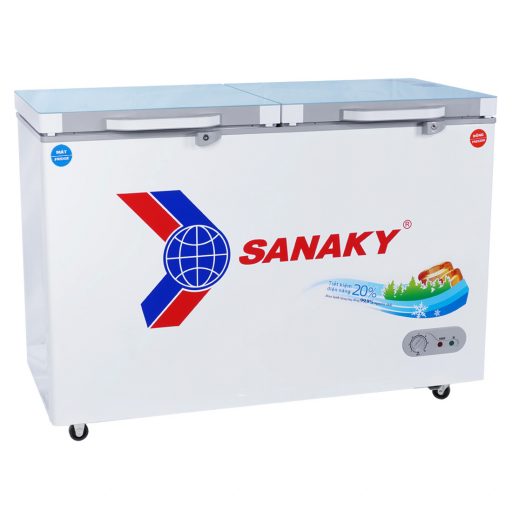 Tủ đông Sanaky VH-3699W2KD mặt kính cường lực xanh