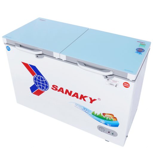 Tủ đông Sanaky VH-4099W2KD mặt kính cường lực xanh
