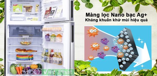 Tủ lạnh Sharp SJ-X201E-SL khử mùi bạc Ag+