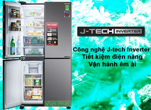Tủ lạnh Sharp Inverter 525 lít SJ-FX600V-SL công nghệ J-Tech inverter