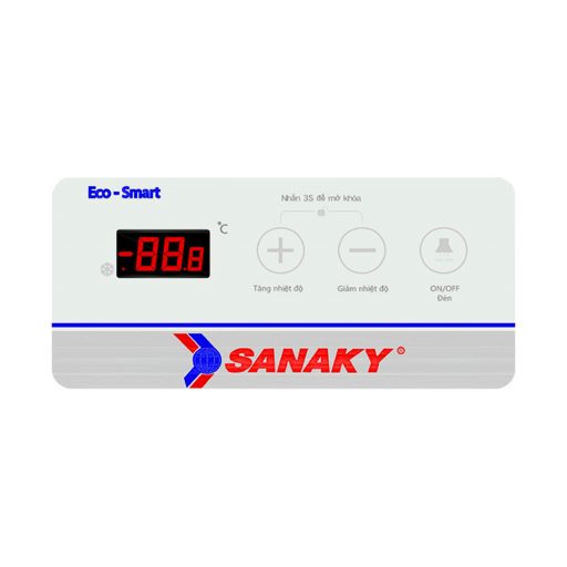 Bảng điều khiển tủ đông Sanaky VH-899K3A Inverter mặt kính cong 500L
