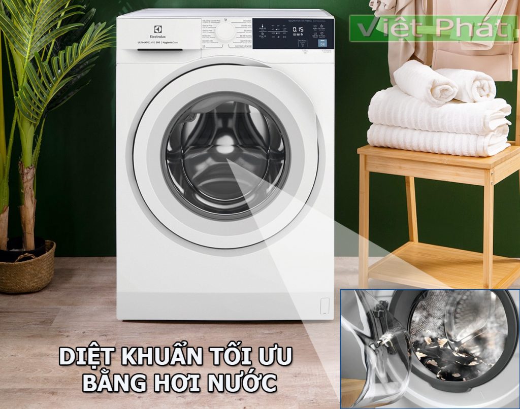 Máy giặt Electrolux EWF9024D3WB diệt khuẩn bằng hơi nước
