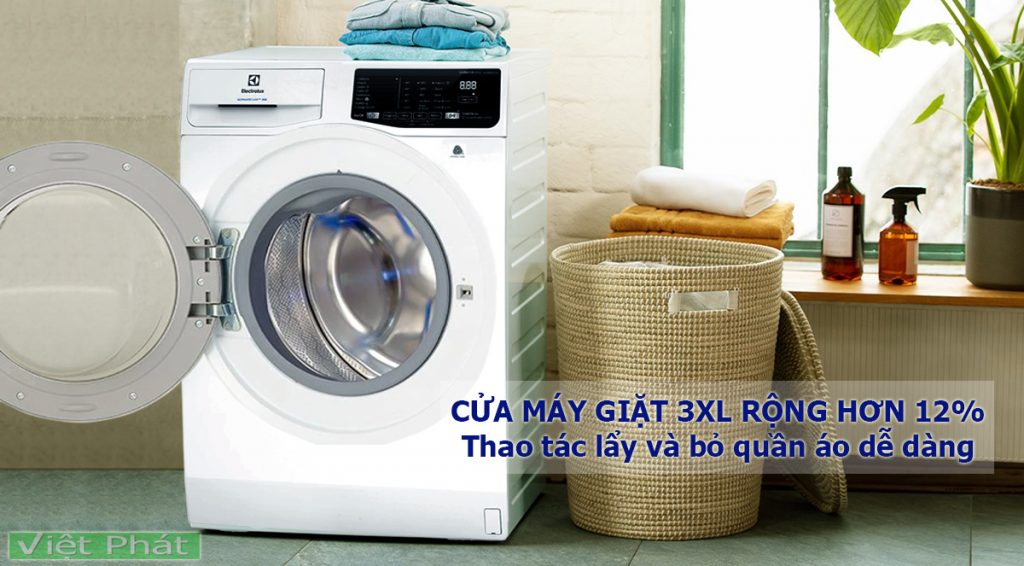 Máy giặt Electrolux EWF8025BQWA cửa rộng hơn 12%