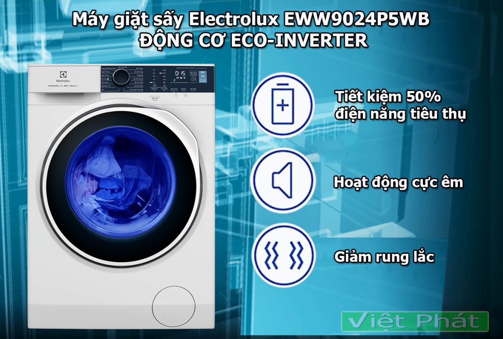 Máy giặt sấy Electrolux EWW9024P5WB đông cơ ECO INVERTER