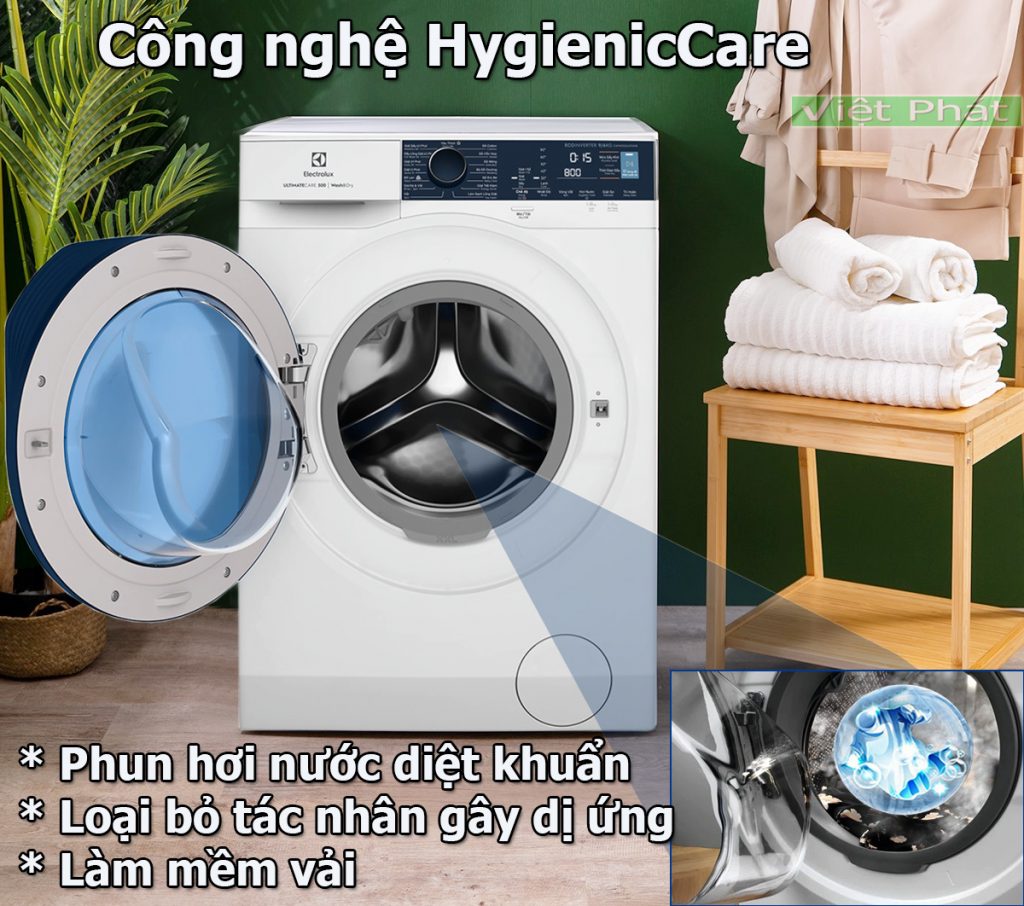 Máy giặt sấy Electrolux EWW9024P5WB hơi nước HygenicCare