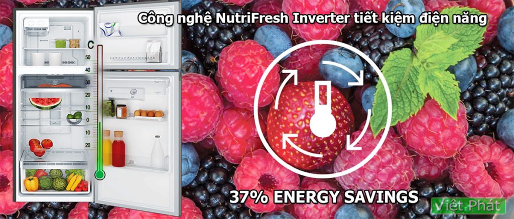 Tủ lạnh Electrolux ETB3440K-A công nghệ NutriFresh Inverter