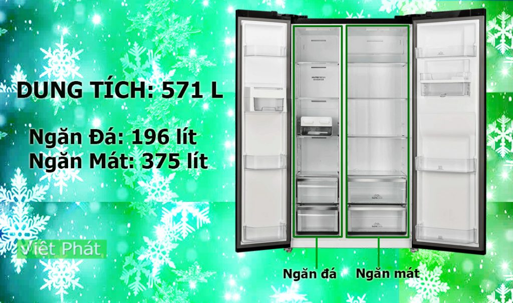 Tủ lạnh Electrolux ESE6141A-BVN 571 lít Side by Side