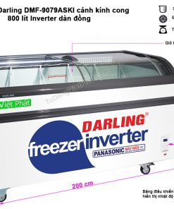Kích thước tủ kem mặt kính Inverter Darling DMF-9079ASKI