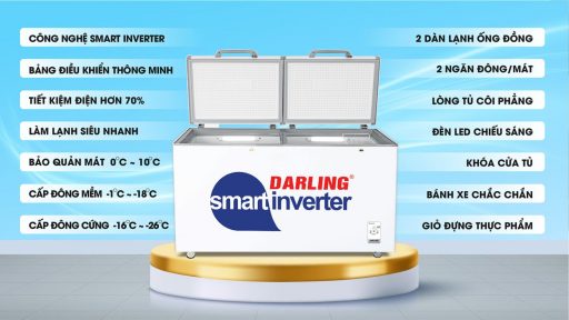 Tủ đông Darling DMF-3699WSI-4 Inverter 370L 2 dàn lạnh