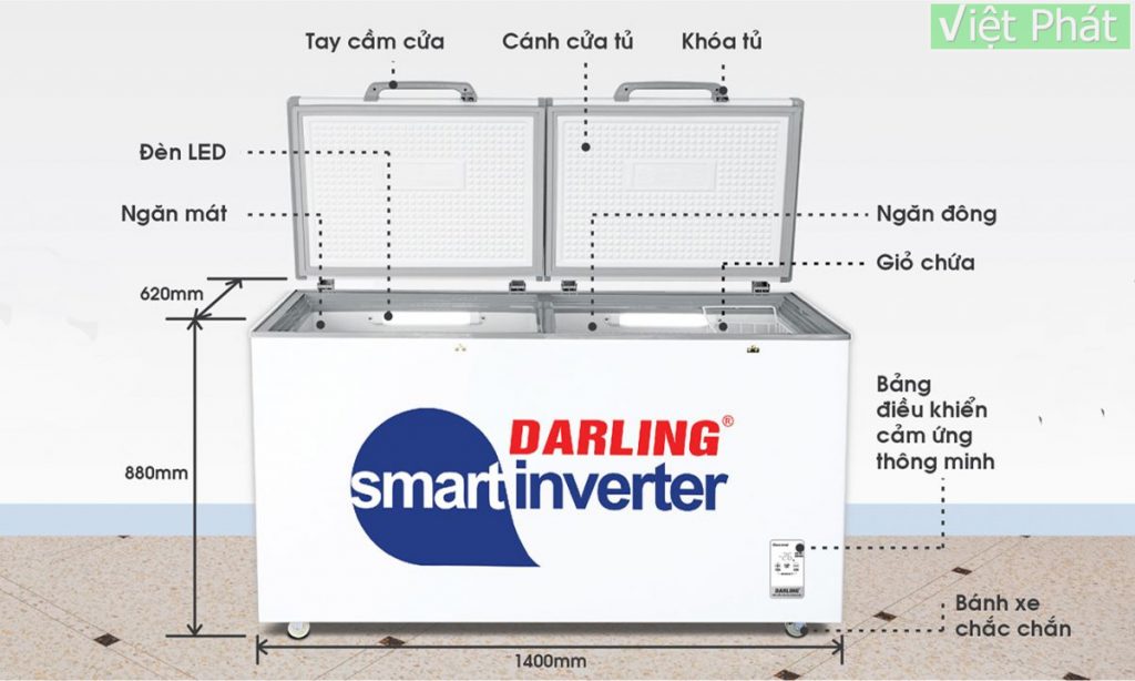 Tủ đông Darling DMF-4699WSI-4 Inverter 450L 2 dàn lạnh
