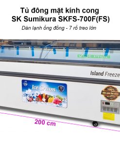 Tủ đông mặt kính cong Sumikura SKFS-700F(FS)