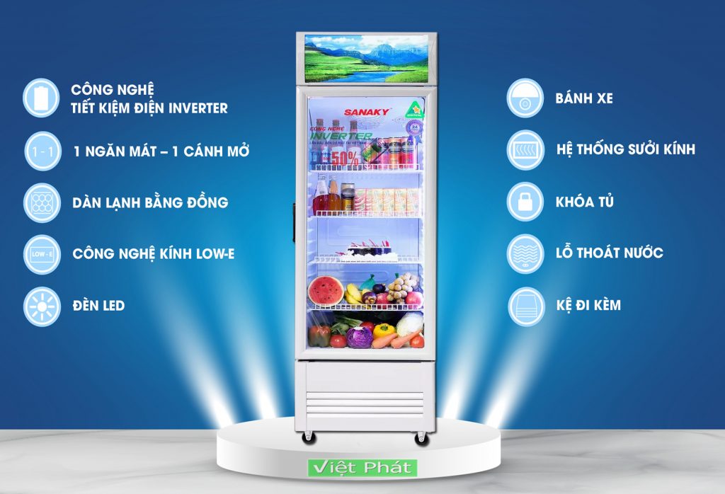 Tủ mát Sanaky VH-5089K3 Inverter dàn đồng 480L