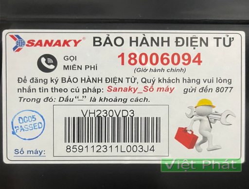 Tủ đông đứng Inverter Sanaky VH-230VD3 213L 7 ngăn