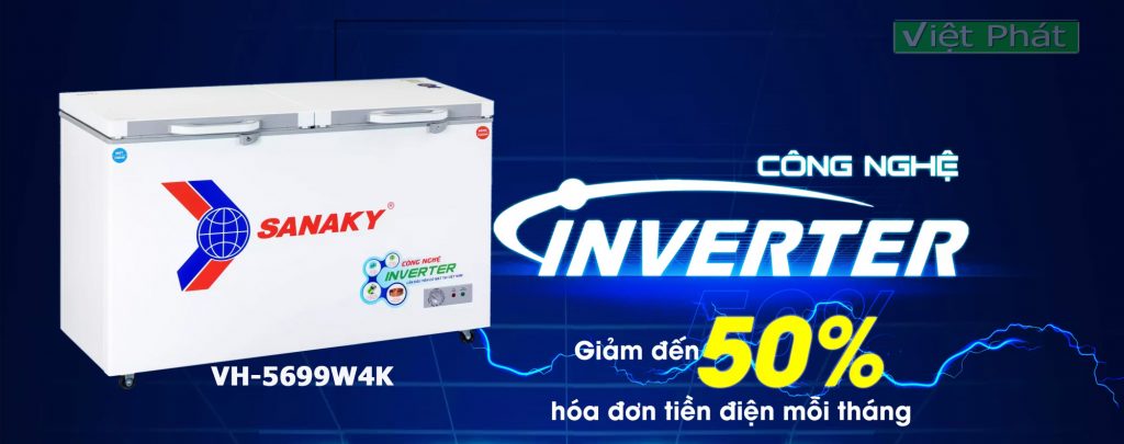 Tủ đông Sanaky VH-5699W4K Inverter 2 ngăn 365L