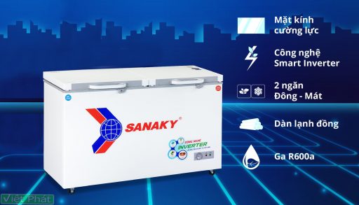 Tủ đông Sanaky VH-5699W4K Inverter 2 ngăn 365L