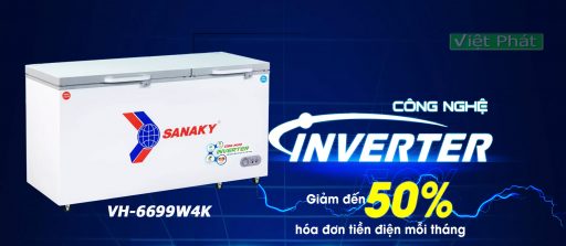 Tủ đông Sanaky VH-6699W4K công nghệ inverter