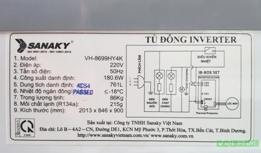 Tủ đông Sanaky VH-8699HY4K Inverter