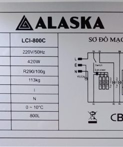 Tủ mát Alaska Inverter LCI-800C 800 lít 2 cánh