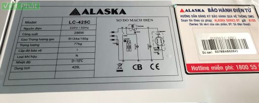 Tủ mát Alaska 500 lít LC-425C 1 cửa mở