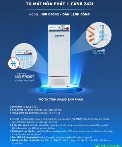 Tủ mát Hòa Phát HSR D6242 242L 1 cánh dàn đồng