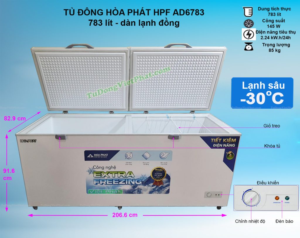 Tủ đông Hòa Phát 700L – 800L loại nào tốt và nên mua?