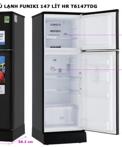 Kích thước tủ lạnh Funiki HR T6147TDG 147 lít