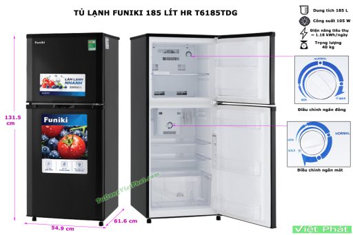 Tủ lạnh Funiki HR T6185TDG 185 lít
