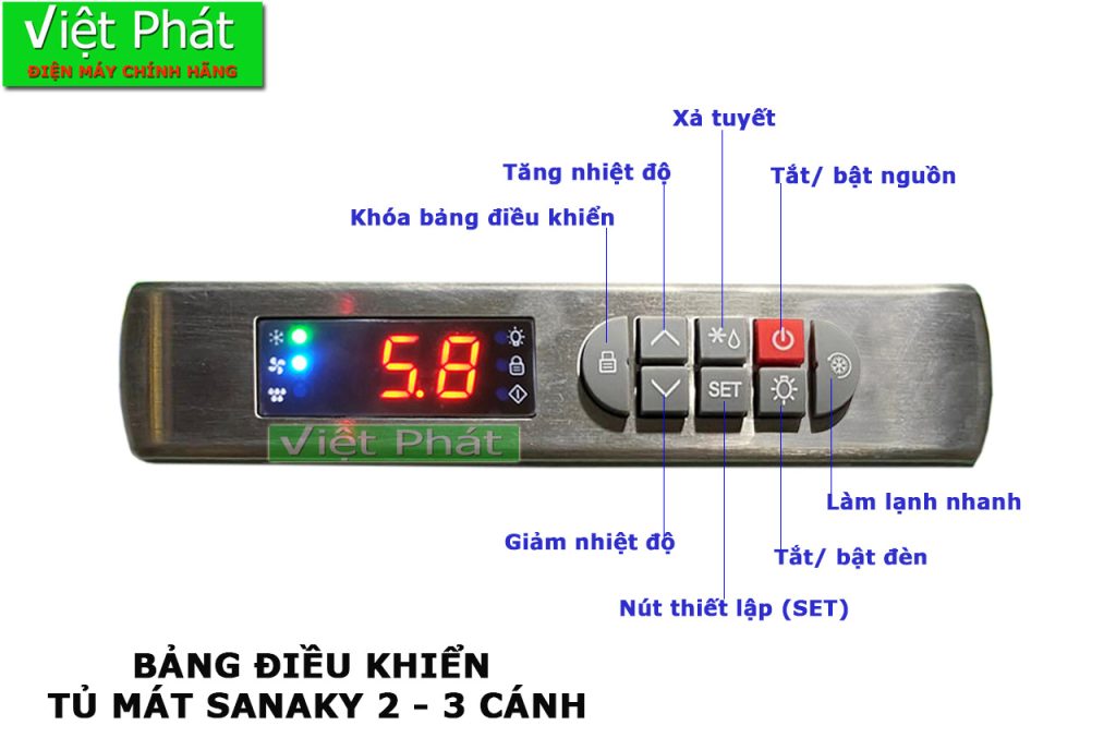 Cách điều chỉnh nhiệt độ tủ mát Sanaky 2 - 3 cánh