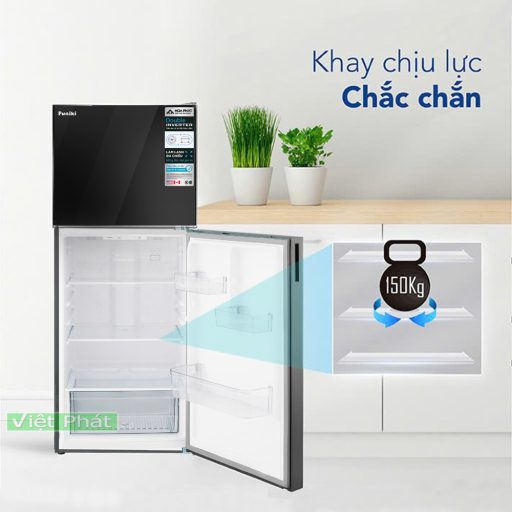 Tủ lạnh Funiki HR T8286GB khay kính cường lực chắc chắn