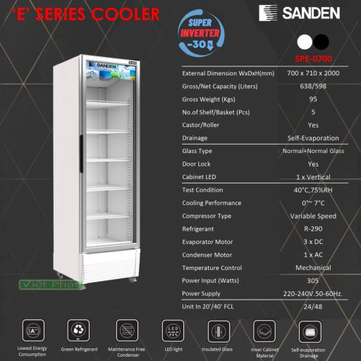 Tủ mát Inverter Sanden Intercool SPE-0700 638L