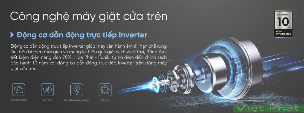 Máy giặt lồng đứng Funiki Inverter HWM TDD8125ABG 12.5kg