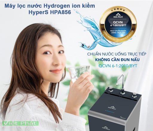 Máy lọc nước Hòa Phát Hydrogen ion kiềm HyperS HPA856 (12 lõi)