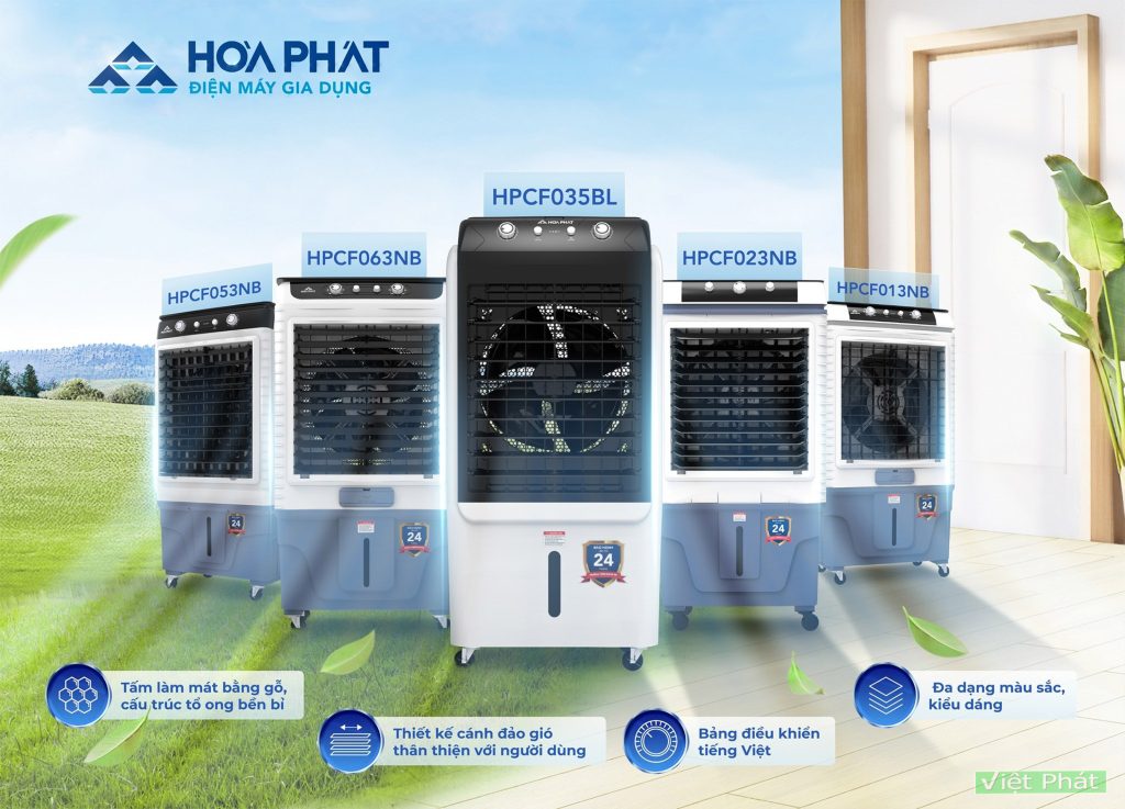 Máy làm mát không khí Hòa Phát HPCF035BL tạo ion âm