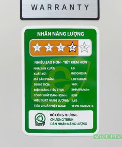 Tủ đông đứng Inverter LG LOF16BGM 165 lít