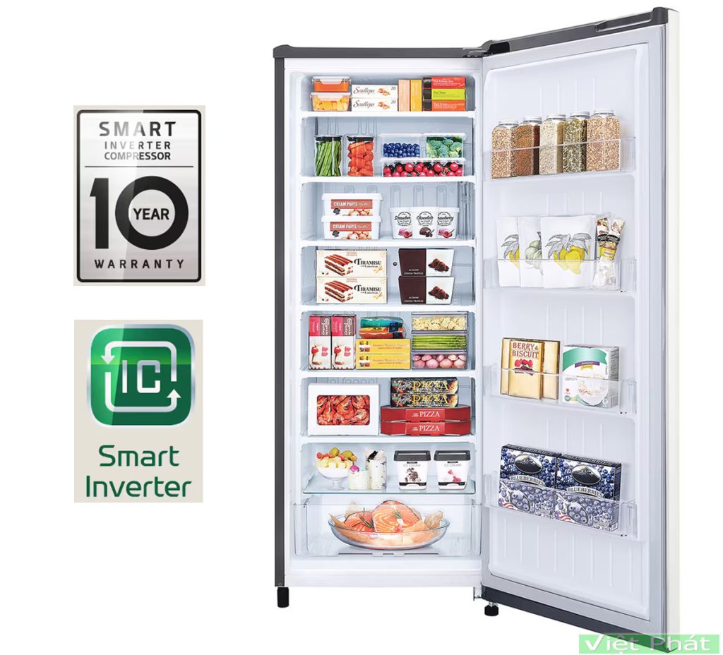 Tủ đông đứng Inverter LG LOF16BGM 165 lít