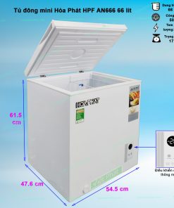 Kích thước tủ đông Hòa Phát HPF AN666 66 lít