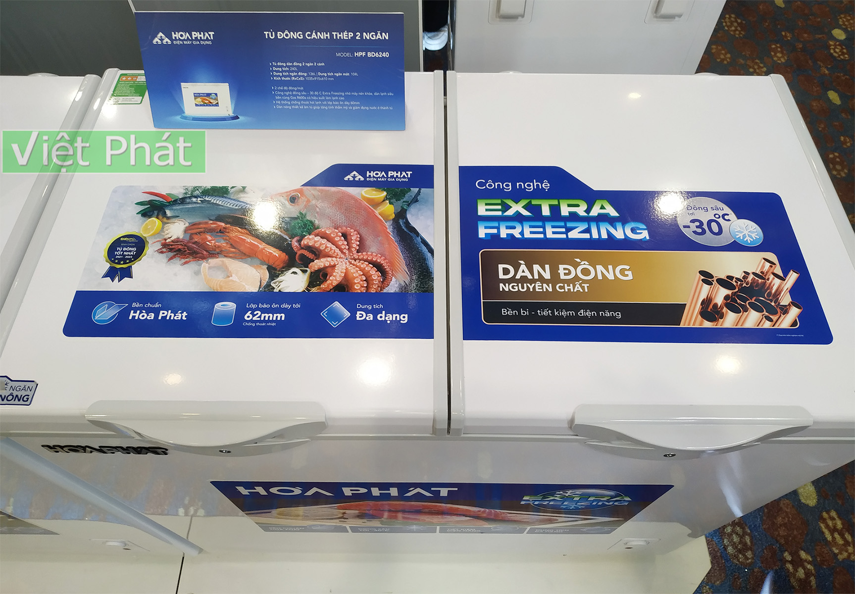 Tủ đông Hòa Phát 2 ngăn 2 cánh HPF BD6240 240L