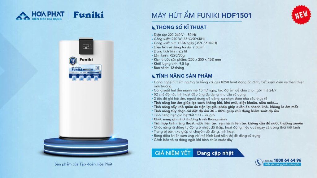 Máy hút ẩm Funiki HDF1501 (≤ 30 m2)
