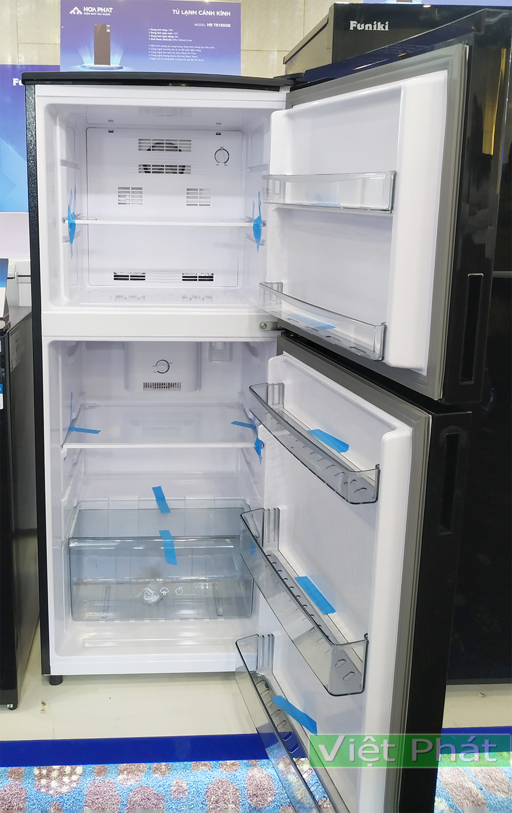 Tủ lạnh cánh kính Funiki Inverter HR T8185GB 185L